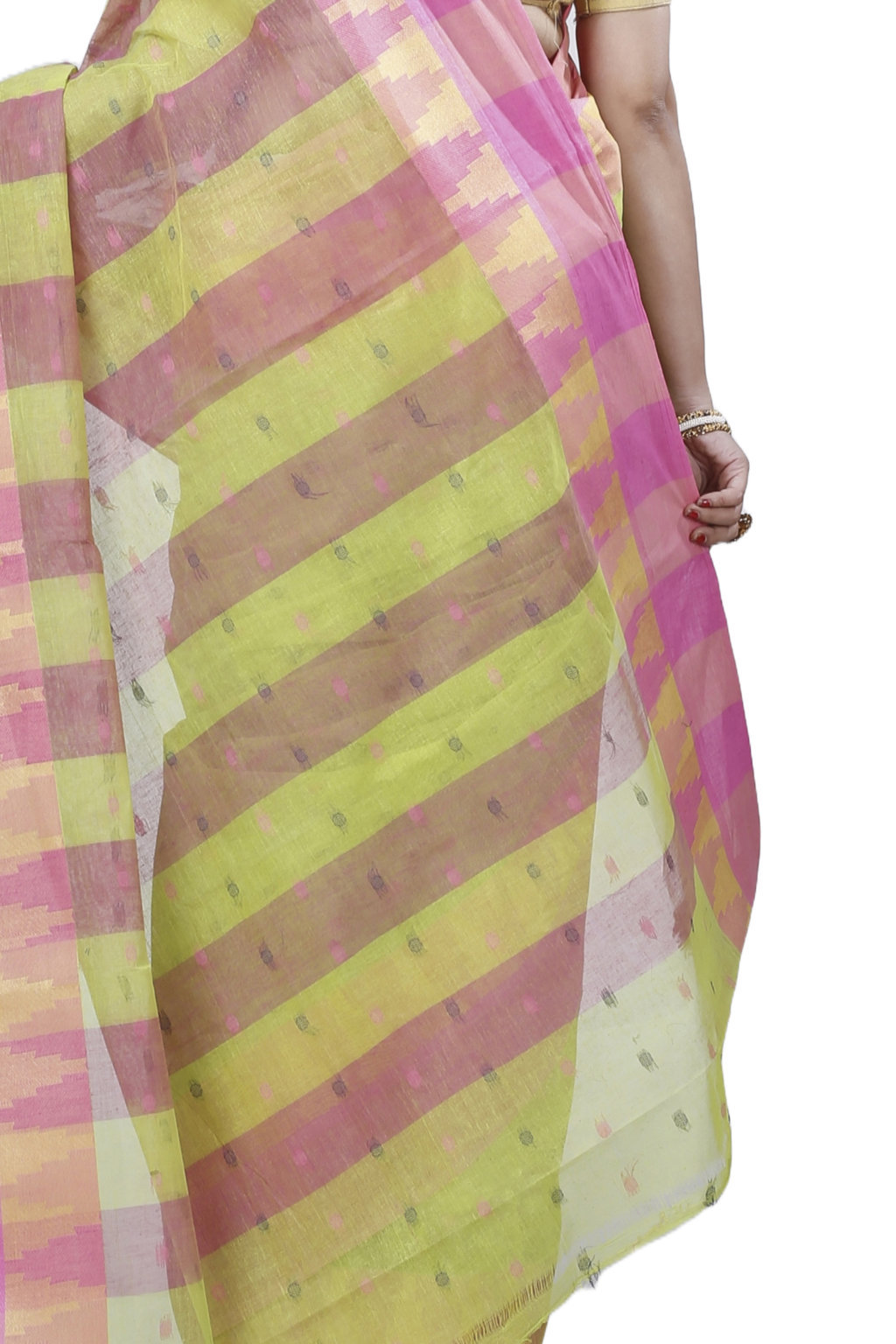 Green Pure Cotton Jamuna Tant Saree (1313)